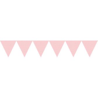 Guirlande de petits fanions "Happy Dots" 274 cm - rose