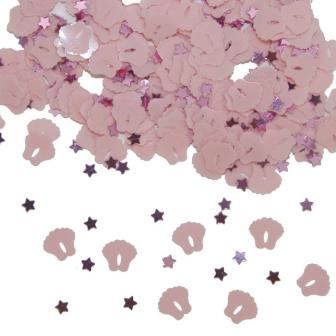 Confettis "Petites empreintes de pied" 14 g - rose