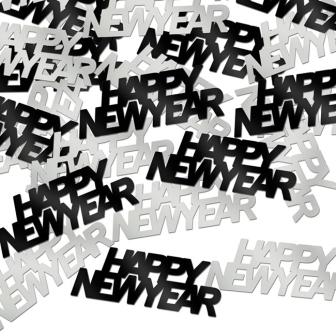 Confettis "Bonne année" 14 g - argent-noir