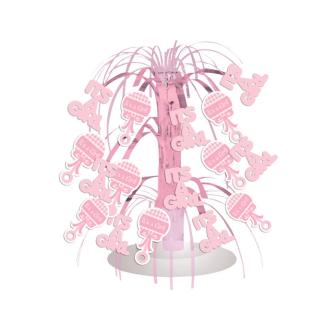 Déco de table "Baby Party" 22 cm - rose