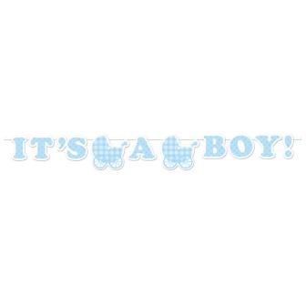 Guirlande de lettres "Baby Party" 170 cm - bleu clair