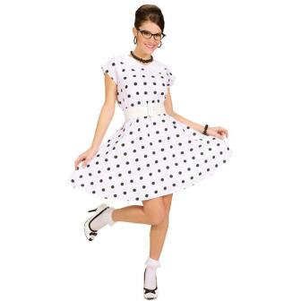 Costume "50's Lady" avec jupon 2 pcs. - blanc-L