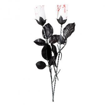 Rose synthétique "Blanc sanglant" 44 cm 