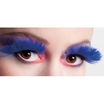 Faux cils en plume - bleu