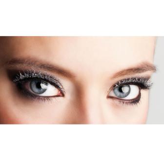 Faux cils "Paillettes glamour" - argent-noir