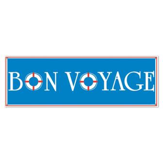Bannière en tissu "Bon Voyage" 1,5 m x 53 cm 