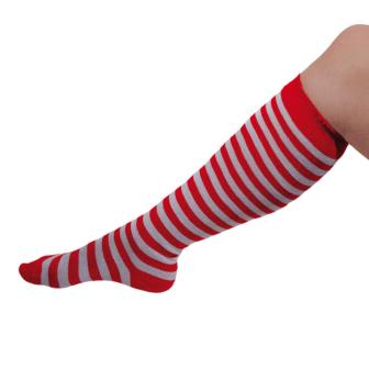 Chaussettes mi-longues "Rayures en folie" - rouge