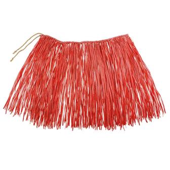 Minijupe en raphia "Aloha" 40 cm - rouge
