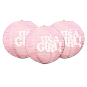 Lampions "It's a baby" 3 pcs - rose