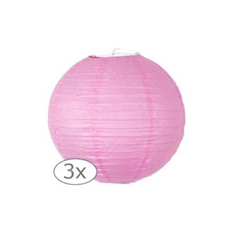 Lampion uni 3 pcs - 25 cm-rose