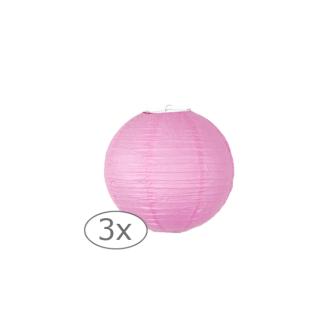 Lampion uni 3 pcs - 15 cm-rose