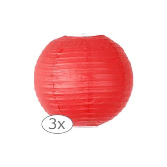 Lampion uni 3 pcs - 25 cm-rouge