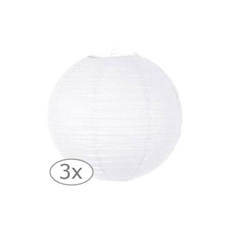 Lampion uni 3 pcs - 25 cm-blanc