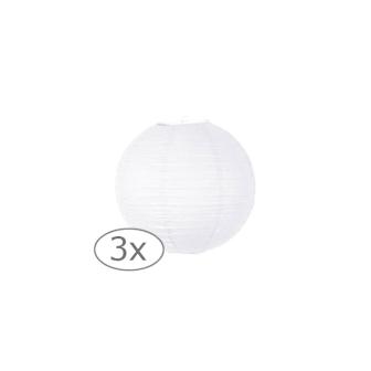 Lampion uni 3 pcs - 15 cm-blanc