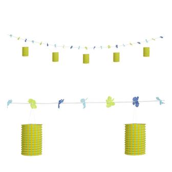 Guirlande de lanternes "Flowers" 3 m - vert-jaune