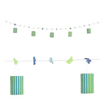 Guirlande de lanternes "Flowers" 3 m - bleu-vert