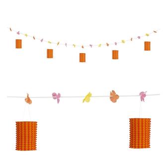 Guirlande de lanternes "Flowers" 3 m - orange