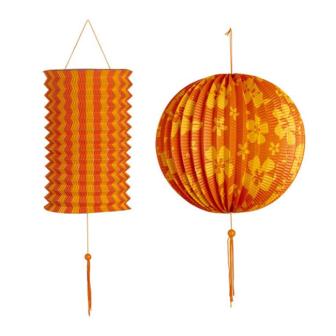 Lot de 2 lanternes "Rêve orangé"