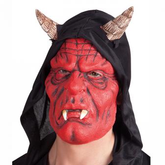 Masque en latex "Diable" avec capuche