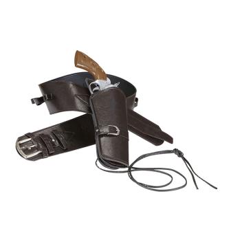 Ceinture imitation cuir avec étui "Western" - marron