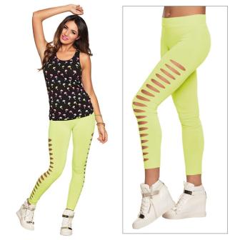 Legging déchiré "Neon" vert néon