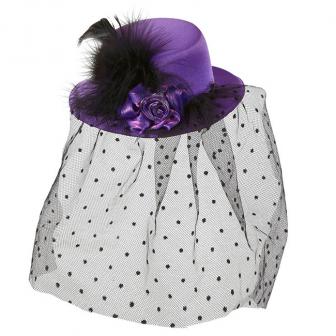 Mini-chapeau violet avec voile