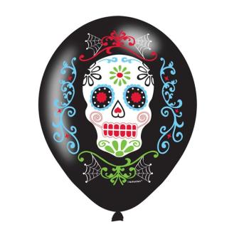 Pack de 6 ballons "Dia de los Muertos" 