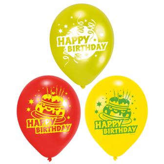 6 ballons "Gâteau d'anniversaire"