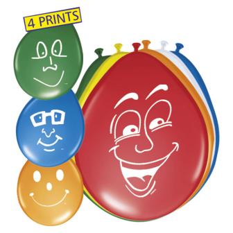 8 ballons "Visage souriant"