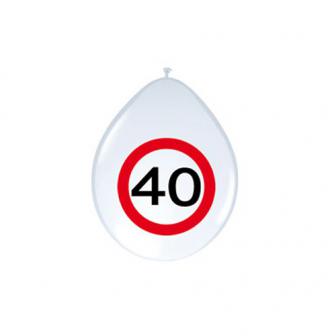 Ballons "Panneau de limitation de vitesse 40 ans"