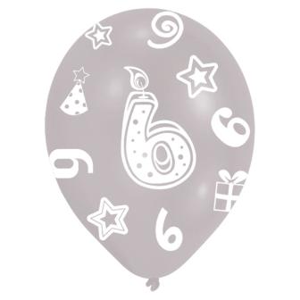6 ballons de baudruche "Bougie d'anniversaire" - 6