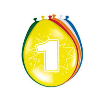 8 ballons colorés avec chiffre - 1