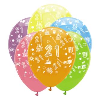 6 ballons de baudruche "Fête d'anniversaire colorée" - 21