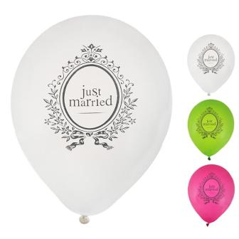 8 ballons de baudruche "Just Married"