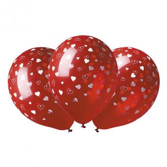Ballons de baudruche rouges "Petits coeurs" 5 pcs.