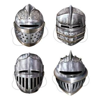 Masques "Braves chevaliers" 30 cm 4 pcs
