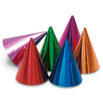 Chapeaux pointus métallisés 10 pcs