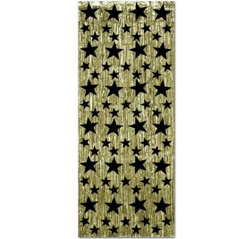 Rideau de porte métallique "Glamour Stars" 91 cm x 2,44 m - doré-noir