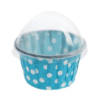 Mini caissettes à muffins "Polka Dots" 3 cm - turquoise