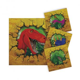 16 mini-serviettes "Dinosaures aventuriers"