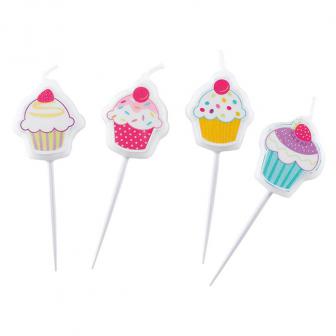 Mini bougies figurines "Muffin Party" 4 pcs