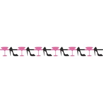 Guirlande avec motifs "Girlie Party" 167 cm