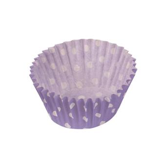 25 moules pour muffins et cupcakes "Pois colorés" - lilas 