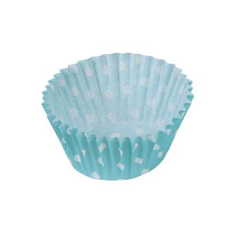  25 moules pour muffins et cupcakes "Pois colorés" bleu clair