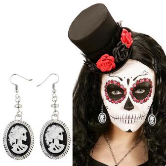 Boucles d´oreilles "Camée avec tête de mort" 