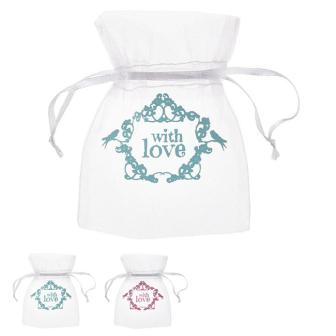 10 sachets en organdi "With love"