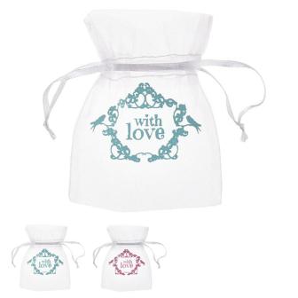 10 sachets en organdi "With love"