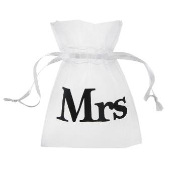 10 sachets en Organdi "Mr & Mrs" - Mrs