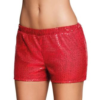 Short à paillettes "Hotpants" taille M - rouge