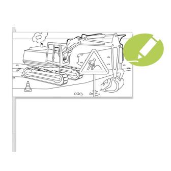 8 drapeaux à colorier "Chantier"